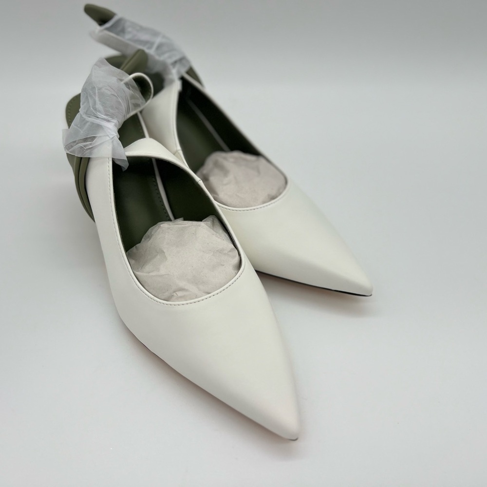 Rilista Women’s Slingback Closed Pointed Toe Heels Bowknot Slip On Wedding Party